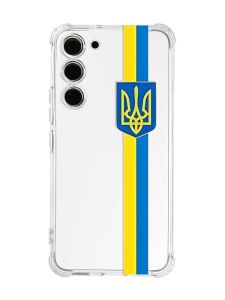 Чохол з потовщеними кутами на Samsung Galaxy S23 :: Стрічка Україна (принт 253)