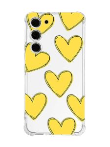 Чохол з потовщеними кутами на Samsung Galaxy S23 :: Сердечка жовті (принт 259)
