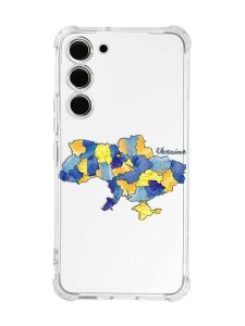 Чохол з потовщеними кутами на Samsung Galaxy S23 :: Карта України (принт 261)