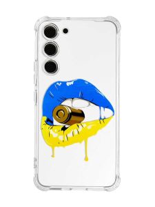 Чохол з потовщеними кутами на Samsung Galaxy S23 :: Губи і патрон (принт 264)