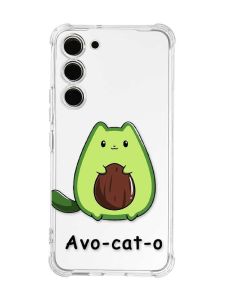 Чохол з потовщеними кутами на Samsung Galaxy S23 :: Котик Авокадо (принт 306)