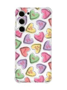 Чохол з потовщеними кутами на Samsung Galaxy S23 :: Сердечка з текстом (принт 333)