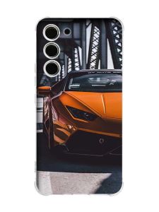 Чохол з потовщеними кутами на Samsung Galaxy S23 :: Авто помаранчеве (принт 237)