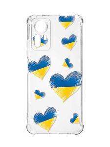 Чохол з потовщеними кутами на Xiaomi Redmi Note 12S :: Сердечка. Україна (принт 258)