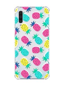 Чохол з потовщеними кутами на Samsung Galaxy А50 (2019) А505 :: Різнокольорові ананаси (принт 346)