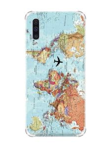 Чохол з потовщеними кутами на Samsung Galaxy А50 (2019) А505 :: Карта світу (принт 318)