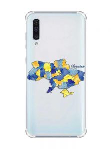Чохол з потовщеними кутами на Samsung Galaxy А50 (2019) А505 :: Карта України (принт 261)