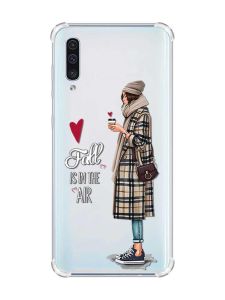 Чохол з потовщеними кутами на Samsung Galaxy А50 (2019) А505 :: Дівчина з кавою (принт 59)