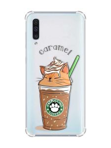 Чохол з потовщеними кутами на Samsung Galaxy А50 (2019) А505 :: Капучіно котик (принт 97)