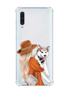 Чохол з потовщеними кутами на Samsung Galaxy А50 (2019) А505 :: Дівчина з песиком (принт 115)