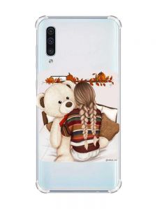 Чохол з потовщеними кутами на Samsung Galaxy А50 (2019) А505 :: Дівчинка з ведмедиком (принт 117)
