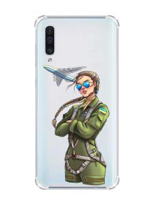 Чохол з потовщеними кутами на Samsung Galaxy А50 (2019) А505 :: Дівчина-пілот (принт 6)