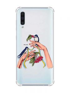 Чохол з потовщеними кутами на Samsung Galaxy А50 (2019) А505 :: Ластівки (принт 15)
