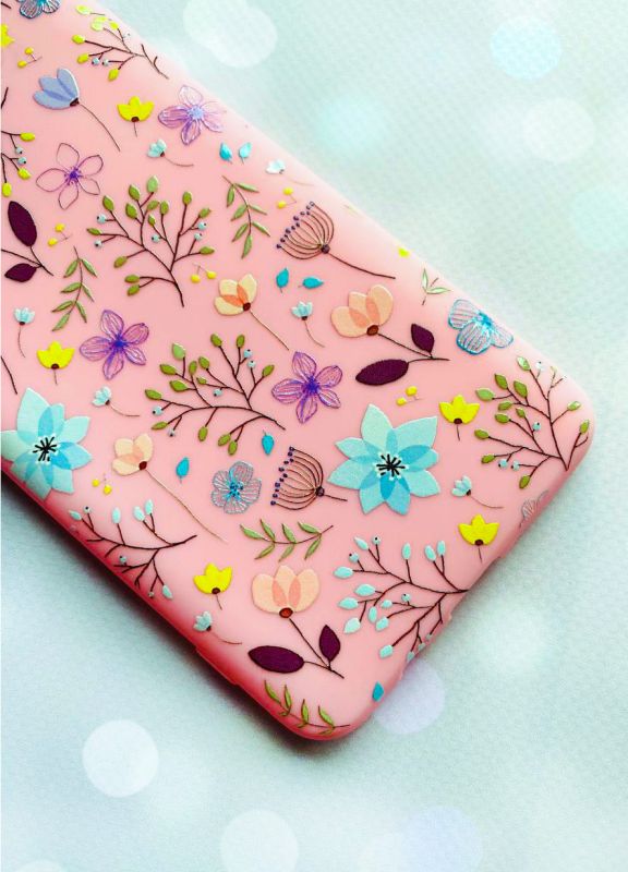 Матовий рожевий чохол на Apple iPhone 14 Pro :: Квітковий фон (принт 267)