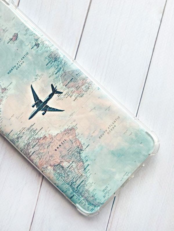 Чохол з потовщеними кутами на Samsung Galaxy S21 Ultra :: Подорожі. Карта (принт 317)