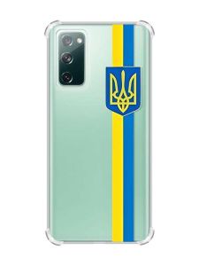 Чохол з потовщеними кутами на Samsung Galaxy S20 FE :: Стрічка Україна (патріотичний принт 253)