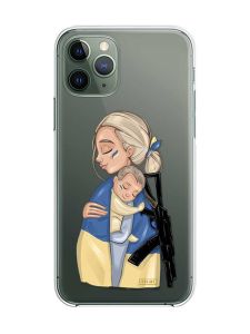 Прозорий чохол на iPhone 12 / 12 Pro :: Мама-захисниця (патріотичний принт 21)