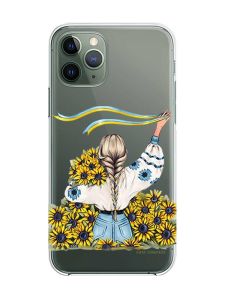 Прозорий чохол на iPhone 12 / 12 Pro :: Дівчина зі стрічкою (принт 25)