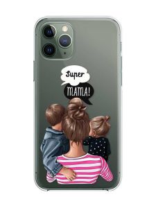 Прозорий чохол на iPhone 12 / 12 Pro :: Супер Мама (принт 29)