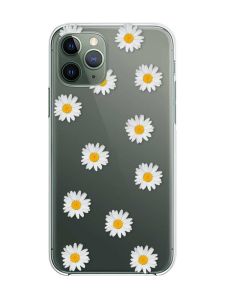 Прозорий чохол на iPhone 12 / 12 Pro :: Фон ромашки (принт 41)