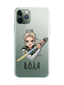 Прозорий чохол на iPhone 12 / 12 Pro :: Українська захисниця (патріотичний принт 170)