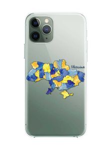 Прозорий чохол на iPhone 12 / 12 Pro :: Карта України (принт 261)