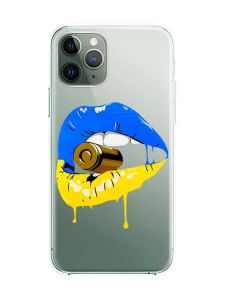 Прозорий чохол на iPhone 12 / 12 Pro :: Губи і патрон (принт 264)