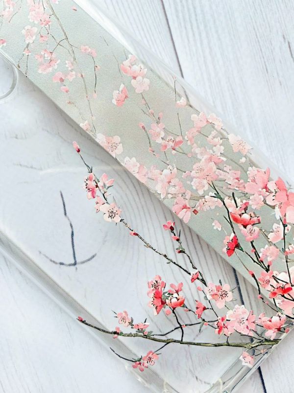 Прозорий чохол на iPhone 12 / 12 Pro :: Сакура у цвіті (принт 286)