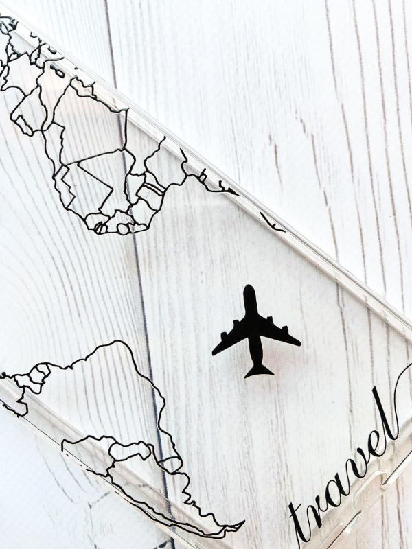 Прозорий чохол із захистом камер на iPhone 15 :: Карта. Контур (принт 330)