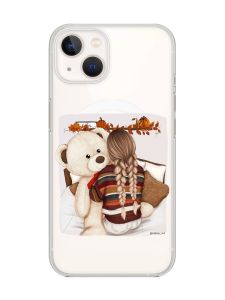 Магнітний чохол на iPhone 15 Plus із підтримкою MagSafe :: Дівчинка з ведмедиком (принт 117)