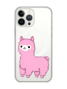 Магнітний чохол на iPhone 15 Pro Max із підтримкою MagSafe :: Лама рожева (принт 100)