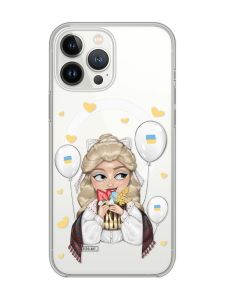 Магнітний чохол на iPhone 15 Pro Max із підтримкою MagSafe :: Українка з солодощами (патріотичний принт 175)