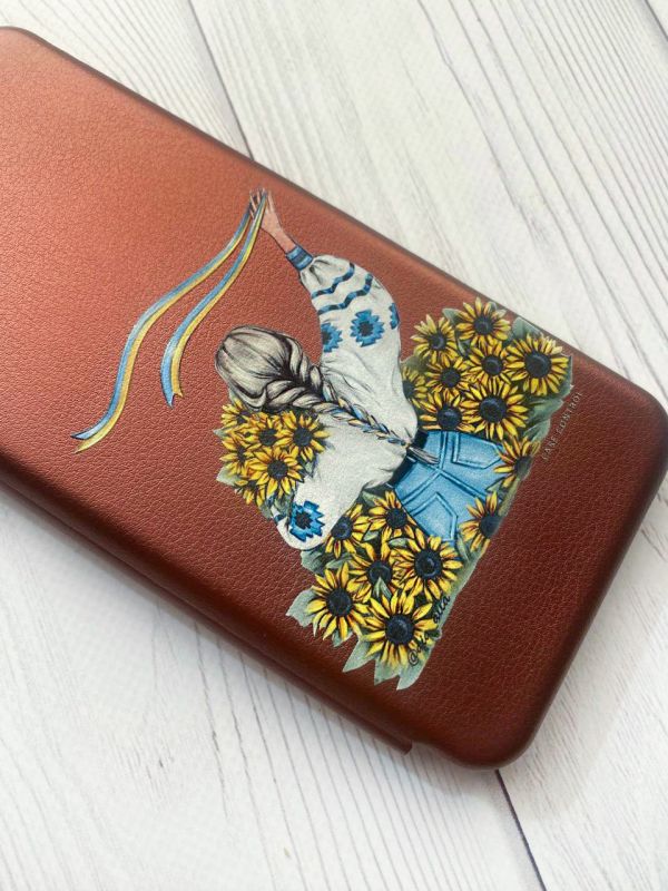 Чохол-книжка з малюнком для Xiaomi Redmi 7A Бордовий :: Дівчина зі стрічкою (принт 25)