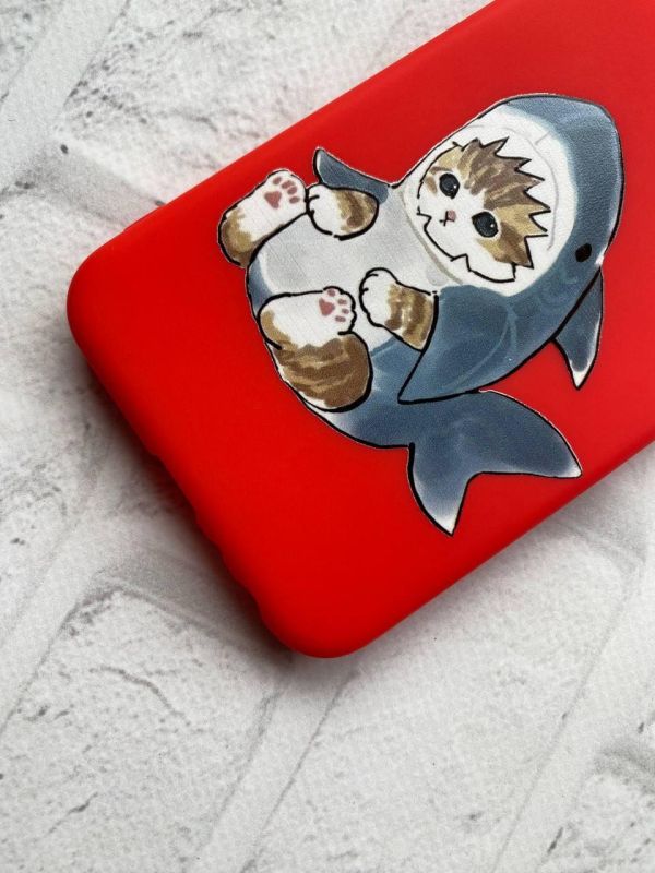 Матовий червоний чохол на Apple iPhone 12 Pro Max Кошеня принт 120