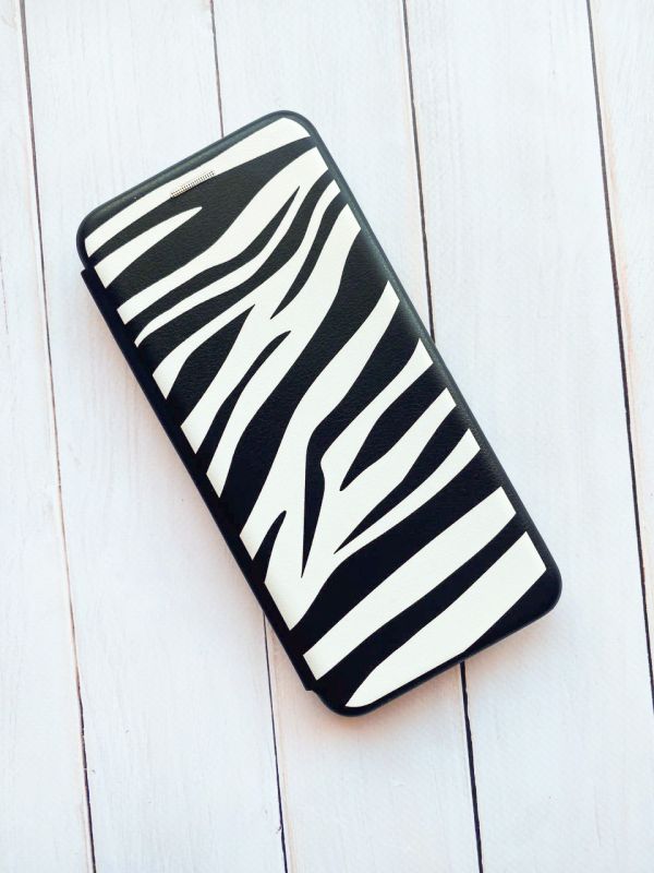 Чохол-книжка з малюнком для Samsung Galaxy A03s Чорний; Фон Зебра (принт 91)