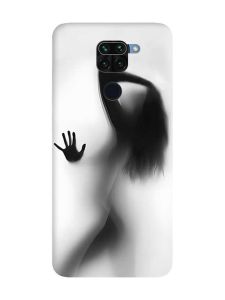 Матовий чохол з чорними боками на Xiaomi Redmi Note 9 :: Силует дівчини (принт 66)