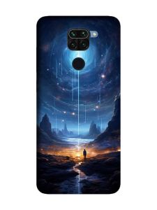 Матовий чохол з чорними боками на Xiaomi Redmi Note 9 :: Космос (принт 244)