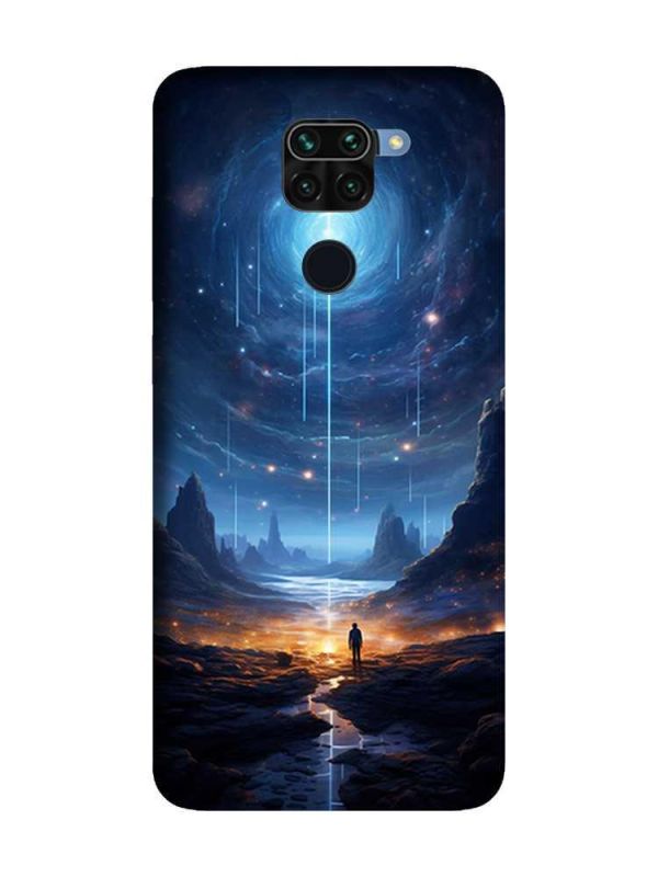 Матовий чохол з чорними боками на Xiaomi Redmi Note 9 :: Космос (принт 244)