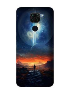 Матовий чохол з чорними боками на Xiaomi Redmi Note 9 :: Космос (принт 247)