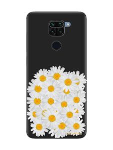 Матовий чорний чохол на Xiaomi Redmi Note 9 :: Букет ромашок (принт 40)