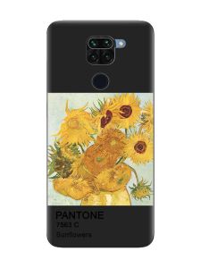 Матовий чорний чохол на Xiaomi Redmi Note 9 :: Соняхи (принт 81)