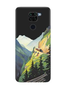 Матовий чорний чохол на Xiaomi Redmi Note 9 :: Пейзаж. Гори (принт 87)