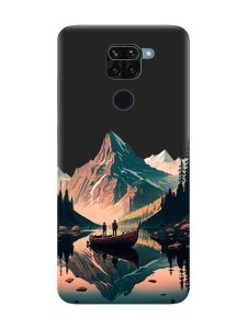 Матовий чорний чохол на Xiaomi Redmi Note 9 :: Човен. Пейзаж (принт 246)