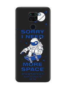 Матовий чорний чохол на Xiaomi Redmi Note 9 :: Космонавт на скейті (принт 248)