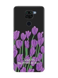 Матовий чорний чохол на Xiaomi Redmi Note 9 :: Тюльпани (принт 265)