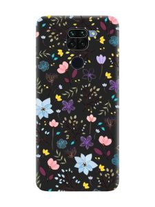 Матовий чорний чохол на Xiaomi Redmi Note 9 :: Квітковий фон (принт 267)