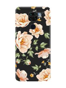 Матовий чорний чохол на Xiaomi Redmi Note 9 :: Квіти пастельні (принт 277)