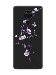 Матовий чорний чохол на Xiaomi Redmi Note 9 :: Гілочка квітів (принт 278)