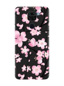 Матовий чорний чохол на Xiaomi Redmi Note 9 :: Квітуча сакура (принт 282)