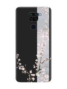 Матовий чорний чохол на Xiaomi Redmi Note 9 :: Квітуча сакура (принт 285)